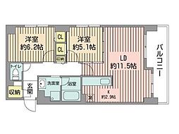 RESIDIAKITA-SANJO 2LDKの間取図画像
