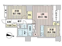 ラ・クラッセ札幌ステーションルミエール 2LDKの間取図画像