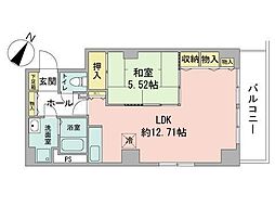 レジデンスカープ札幌 1LDKの間取図画像