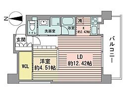 F141 1LDKの間取図画像