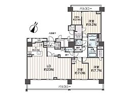 ブランズ円山裏参道レジデンス 3LDKの間取図画像