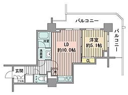 PRIMEURBAN札幌リバーフロント 1LDKの間取図画像