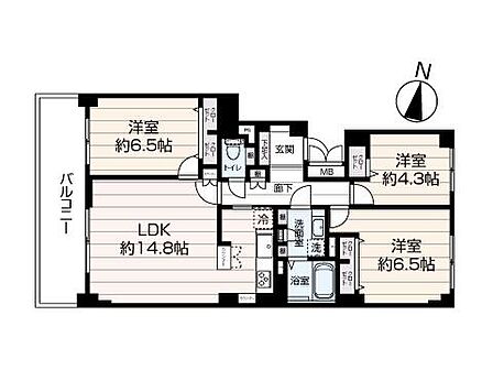 3LDK 間取り