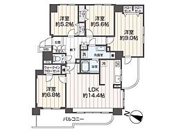 グランジュール新札幌サウスヒル 4LDKの間取図画像
