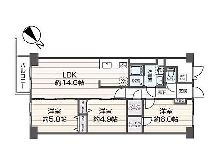 3LDK 間取り
