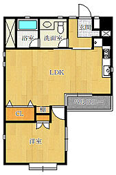 阪急神戸本線 園田駅 徒歩10分の賃貸マンション 3階1LDKの間取り