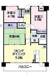 ウィスタリアオーク 3LDKの間取図画像