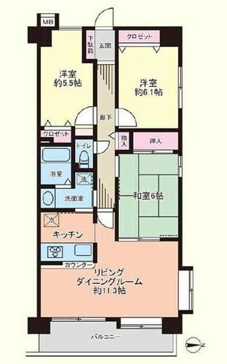 東向き・角部屋!出窓もあり採光良し!