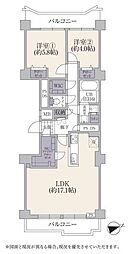 目黒グレースマンション 2LDKの間取図画像