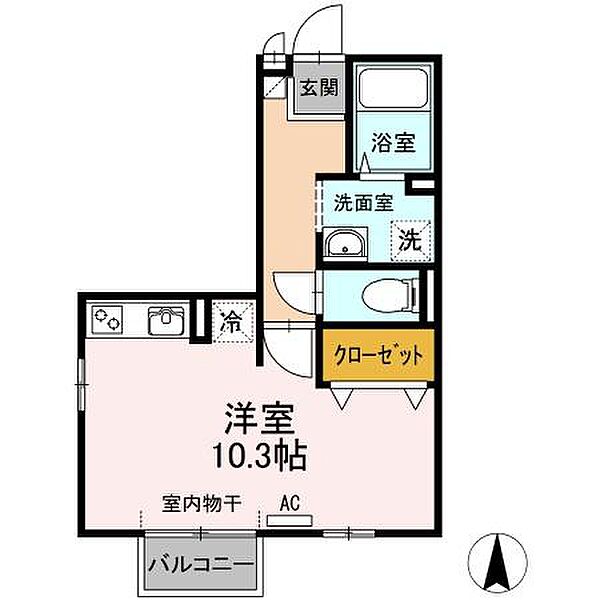 セントラルヴィレッジB棟 210｜鳥取県鳥取市大杙(賃貸アパート1R・2階・30.35㎡)の写真 その2