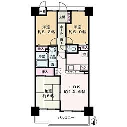 サンライズマンション岩出7 3LDKの間取図画像