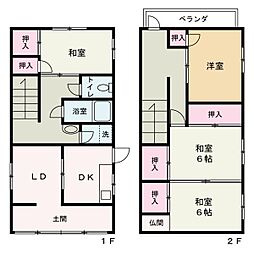 和歌山市西長町　戸建て 4LDKの間取り