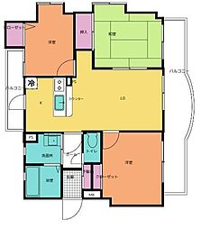 サンライズマンション岩出3 3LDKの間取図画像