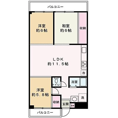 間取り グランドハイツ和歌川 3階/-