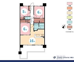 仲町台パークヒルズ5号棟 3LDKの間取図画像
