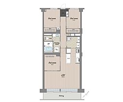 大倉山ハイム2号棟 3LDKの間取図画像