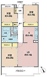 ベルググランデ志木南 3LDKの間取図画像