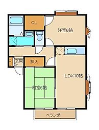 メイプルヒルズ河口湖 2階2LDKの間取り