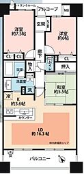 シーサイドレジデンスコスモスクエア駅前 3LDKの間取図画像