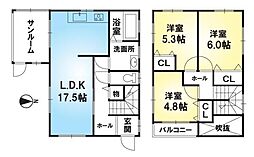 長浜市十里町 3LDKの間取り