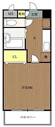 三宮ハイツ 1Kの間取図画像