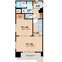 EverGreen顕徳 2Kの間取図画像