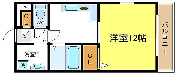 アンプルールクラージュヴィーヴル ｜大阪府大阪市平野区長吉出戸７丁目(賃貸アパート1R・1階・29.81㎡)の写真 その2