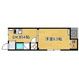 パークシティ東住吉C棟 1DKの間取図画像