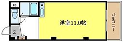 コンフォール長吉 1Kの間取図画像