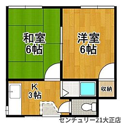 寄川ビル 2DKの間取図画像