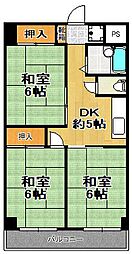 ハイグレード泉尾 3DKの間取図画像