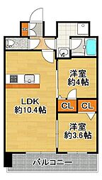 プレサンス大正フレンジ 2LDKの間取図画像