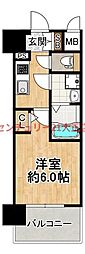 エスリード大阪エヴォルツ 1Kの間取図画像