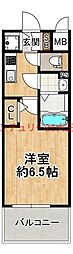 エスリード大阪エヴォルツ 1Kの間取図画像