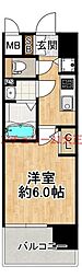 エスリード大阪エヴォルツ 1Kの間取図画像