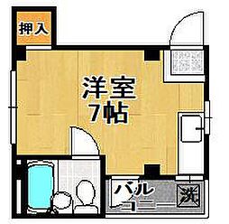 泉尾ハイム ワンルームの間取図画像