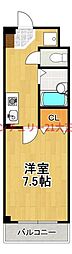 メルベーユ磯路 1Kの間取図画像