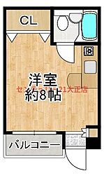 ロータリー40 ワンルームの間取図画像