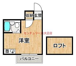 ウィステリア2 ワンルームの間取図画像