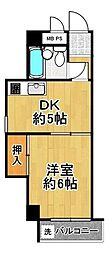 グリーンパークハイツ 1DKの間取図画像