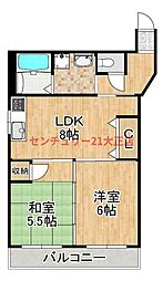 ベル・ドミュール 2LDKの間取図画像