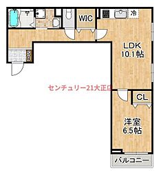 ヒカルサ大阪南恩加島 1LDKの間取図画像