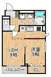 ヒカルサ大阪南恩加島 1LDKの間取図画像