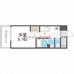 Vita弁天町 1Kの間取図画像