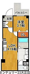 マーレ・大正 1LDKの間取図画像