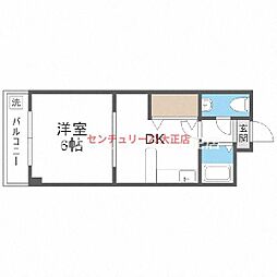 Y's朝潮橋駅前 1DKの間取図画像