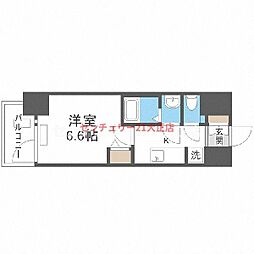 プレサンス朝潮橋ベイ・ブリーズ 1Kの間取図画像