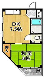 クリーン千島 1DKの間取図画像