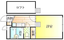 レオパレスAngels2 1Kの間取図画像