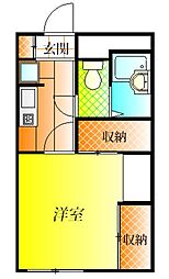 レオパレスラ・フォーレ3 1Kの間取図画像